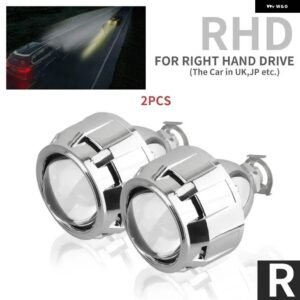 H8 H9 H11 9005 H7 HB3 HB4 ヘッドライト レンズ バイ キセノン プロジェクターキット 2.5 金属 レンズ 自動車 ライトアクセサリー DIY ランプ - 2pcs RHD Silver