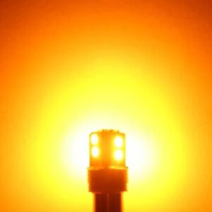 無極性 BAY9S 10 SMD LED H21W CANBUS ランプ電球 インテリア ライト光源パーキング 12V 620LM アンバー - Yellow