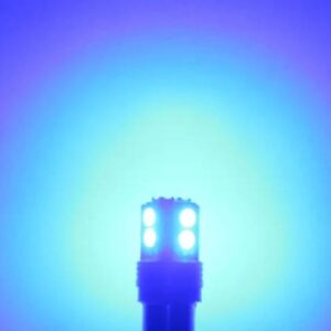 無極性 BAY9S 10 SMD LED H21W CANBUS ランプ電球 インテリア ライト光源パーキング 12V 620LM アンバー - Blue