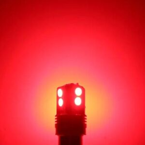 無極性 BAY9S 10 SMD LED H21W CANBUS ランプ電球 インテリア ライト光源パーキング 12V 620LM アンバー - Red