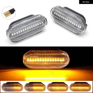 2個 ダイナミック LED サイドマーカー ライトウィンカーランプシート イビサ 6L コルドバトレドレオン MK1 MK2 シュコダオクタヴィア VW ボーラ ゴルフ - Dynamic Crystal