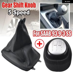 ギア シフター ノブとレザー ゲートルブーツケース襟 5/6スピード サーブ 93 9-3 SS 2003-2012 55566207 55353898 スタイリング - 5 Speed-5RR Set