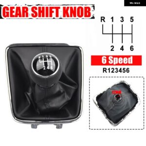マニュアル 5 6スピード ギアスティック シフトノブ レザー ブーツカバー 付き VW ゴルフ プラス 2005-2014 ティグアン 5N 2007-2011 シャラン 2011-2016 - 6 speed