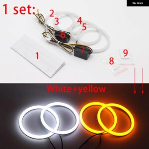 ヤマハ 2003-2005 R6S 2006-2009 乳白色光 SMD LED エンジェルアイズ リングキット ウィンカーライト - White and yellow