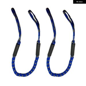 2個 バンジードック係留ロープ 4FT 伸縮性バンジードッキングロープカヤックアクセサリー - Blue