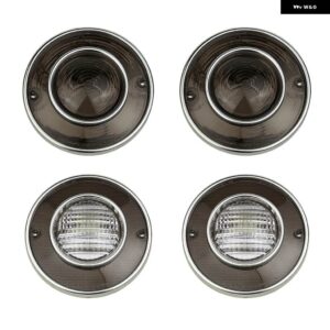 4個 車 LED テールライト リアブレーキライトコルベット C3 1975-1979 バルブ 無 - Smoked Shell