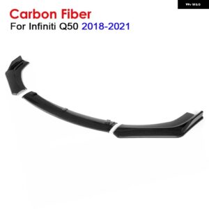 3ピース /セットフロントバンパー リップスポイラースプリッターインフィニティ Q50 2014-2021 - Carbon Fiber 18-21