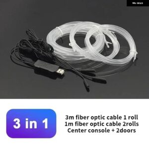 1/2/3/4/5/6 IN 1 車内 アンビエントライト RGB 音声制御コールドライトストリップネオン装飾ライト - 3 In 1