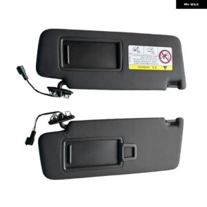 1/2個 車インナーサンバイザー サンシェード 化粧ミラー キット VW ゴルフ MK7 MK8 ジェッタ 7 T-クロス パサート B8 CC E- ゴルフ T-ROC - 1pair black