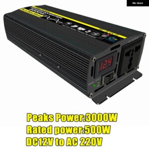 PEAK 3000W ピュア正弦波インバーター 12V 220V 電力変換アダプター 12V 220V 3000W ソーラーインバーターパワー トラック 屋外 - B