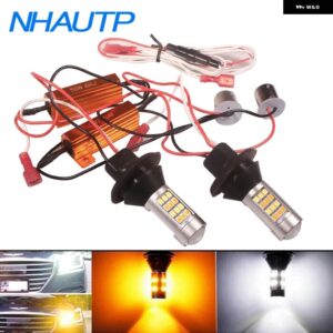 2個 P21W PY21W W21W LED CANBUS 電球車 DRLTURN 信号灯デュアルカラー 1156 BA15S BAU15S T20 オートランプ