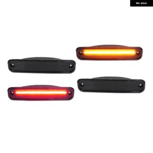 シボレー アンバー/ホワイト/レッド LED フロント/リアバンパー サイドマーカー ライト ブレイザー ピックアップ サバーバン GMC ジミー - Front Amber Rear Red