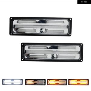 シボレー フロントバンパー ホワイト DRL シーケンシャル アンバー ターン シグナル ライト付き C/K 1500/2500 タホ シルバラー - Clear Lens