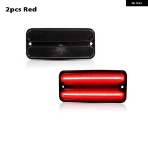 シボレー スモーク レンズ アンバー/ホワイト/レッド LED 車フロントリア サイドマーカー ライト 1968-1972 GMC ピックアップ - 2PCS Red