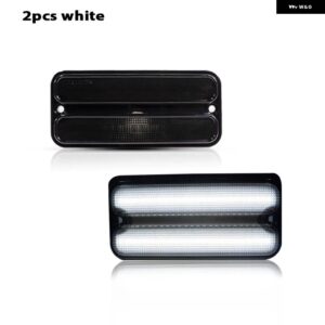 シボレー スモーク レンズ アンバー/ホワイト/レッド LED 車フロントリア サイドマーカー ライト 1968-1972 GMC ピックアップ - 2PCS White