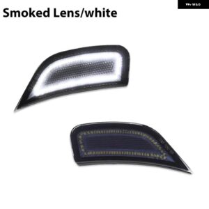 シボレー アンバー/ホワイト LED フロント サイドマーカー ライト GMC ユーコン XL/ユーコン デナリ タホ/サバーバン キャデラック - Smoked Lens White