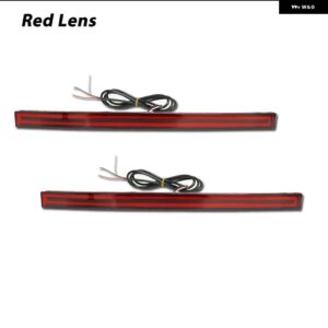シボレー スモーク/レッド レンズ レッド LED リアバンパー リフレクターライトブレーキ テールライト リア フォグランプ 2014-2019 - Red Lens