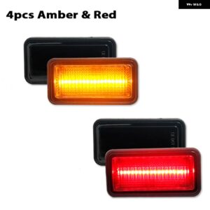 シボレー LED フロント/リアバンパー サイドマーカー ライト カマロカプリスシェベルコルベットインパラノバ C10 ピックアップとサバーバン - 4pcs Amber Red
