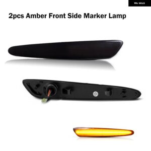 シボレー スモーク レンズ フロントアンバーリアレッド LED サイドマーカー ライト 2005-2013 コルベット C6 フェンダーフレアラン - 2pcs Front Amber