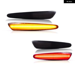 シボレー スモーク レンズ フロントアンバーリアレッド LED サイドマーカー ライト 2005-2013 コルベット C6 フェンダーフレアラン - 4pcs Amber Red