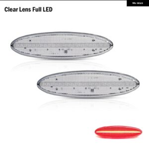シボレー スモーク/クリア レンズ レッド LED リアバンパー サイドマーカー インジケーターライト 1997-2004 コルベット C5 フェ - Clear lens Red