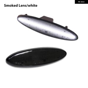 シボレー スモーク/クリア レンズ レッド LED リアバンパー サイドマーカー インジケーターライト 1997-2004 コルベット C5 フェ - Smoked Lens White