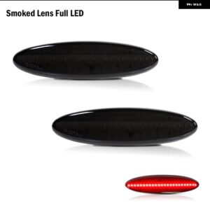 シボレー スモーク/クリア レンズ レッド LED リアバンパー サイドマーカー インジケーターライト 1997-2004 コルベット C5 フェ - Smoked Lens Red