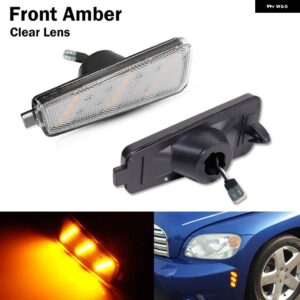 シボレー フロント/リア LED バンパー サイドマーカー ライト 2006-2011 HHR ホワイトパーキングライトアンバーウィンカーレッドフ - Front Amber2