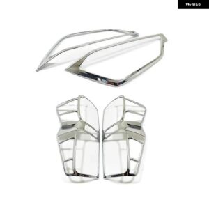 いすゞ D-MAX DMAX 2021 22 2023 ABS ブラックフロントとリアの ヘッドランプ 装飾フレームランプカバー アクセサリー 4個 - Chrome 4PCS