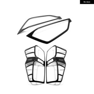 いすゞ D-MAX DMAX 2021 22 2023 ABS ブラックフロントとリアの ヘッドランプ 装飾フレームランプカバー アクセサリー 4個 - black 4pcs