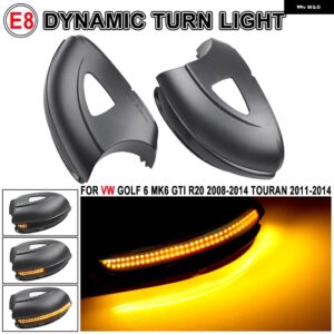 VW ゴルフ MK6 GTI 6 R ライン スモーク ダイナミック ウインカー サイドミラー インジケーター VW VI R20 LED ウインカー ライト - With holes B