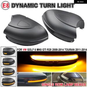 VW ゴルフ MK6 GTI 6 R ライン スモーク ダイナミック ウインカー サイドミラー インジケーター VW VI R20 LED ウインカー ライト - No Holes A