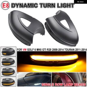 VW ゴルフ MK6 GTI 6 R ライン スモーク ダイナミック ウインカー サイドミラー インジケーター VW VI R20 LED ウインカー ライト - With holes A