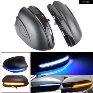 VW ゴルフ MK6 GTI 6 R ライン スモーク ダイナミック ウインカー サイドミラー インジケーター VW VI R20 LED ウインカー ライト - Without Holes Blue