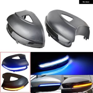 VW ゴルフ MK6 GTI 6 R ライン スモーク ダイナミック ウインカー サイドミラー インジケーター VW VI R20 LED ウインカー ライト - With Holes Blue