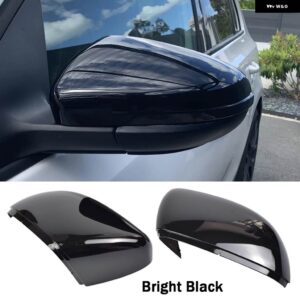 1ペア カーボンサイドミラー カバー キャップ VW ゴルフ 6 MK6 GTI リアビューバックミラー ハウジングカバー - bright black 2pcs