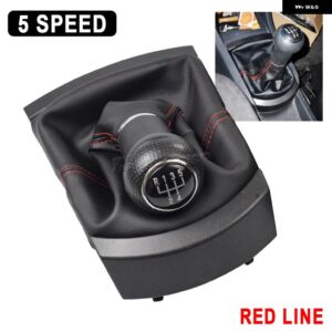 シート イビサ 2002/10/01 ギアスティック シフトノブ レザー ゲートルブーツカバー 車 5スピード - 5 Speed Red Line