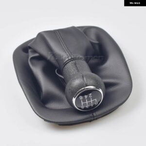 5速 ギア シフトノブ 黒レバー シフター スティックゲートルブーツカバー VW パサート B5 B5.5 B6 1997-2005 内装部品 - Black 6 Speed