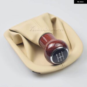 5速 ギア シフトノブ 黒レバー シフター スティックゲートルブーツカバー VW パサート B5 B5.5 B6 1997-2005 内装部品 - Beige 5 Speed