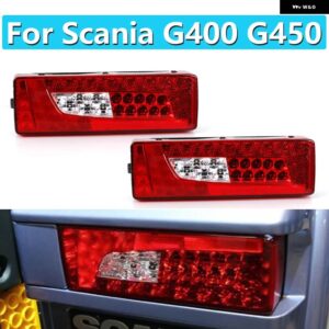 24V LED テールライト コンビネーションリアランプスカニア G400 G450 大型 トラック 右左 テールライト 2380954 2241859 ブザー付き - Right