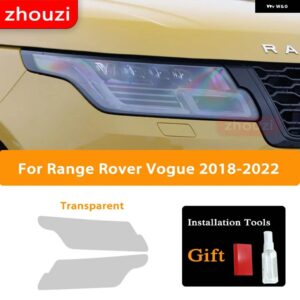 レンジローバーヴォーグ L405 2013-2020 ヘッドライト フィルム 修復クリア黒 TPU ステッカー 2個 アクセサリー - 18-22 T
