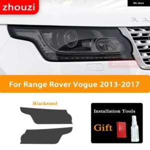 レンジローバーヴォーグ L405 2013-2020 ヘッドライト フィルム 修復クリア黒 TPU ステッカー 2個 アクセサリー - 13-17 B