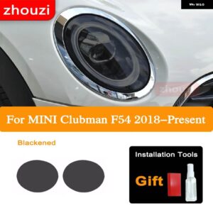 2個 ミニクラブマン F54 JCW クーパー S ヘッドライト ティントブラック フィルム クリア TPU ステッ - Blackened