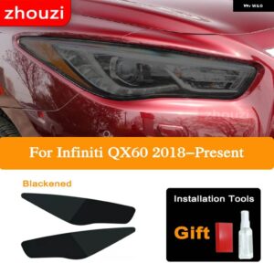 2個 インフィニティ Q60 Q70 QX60 QX30 QX50 QX80 Q50 ヘッドライト ティントブラック フィルム クリア TPU ステッ - QX60 B