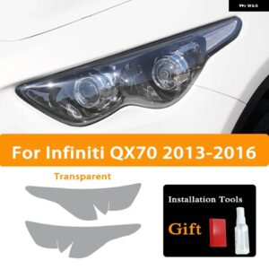 2個 インフィニティ Q60 Q70 QX60 QX30 QX50 QX80 Q50 ヘッドライト ティントブラック フィルム クリア TPU ステッ - QX70 T