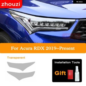 2個 アキュラ RDX 2019-現在 ヘッドライト ティントブラック フィルム ビニールクリア TPU ステッ - RDX Transparent