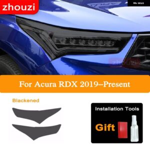 2個 アキュラ RDX 2019-現在 ヘッドライト ティントブラック フィルム ビニールクリア TPU ステッ - RDX Blackened