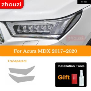 2個 アキュラ MDX 2017-2020 ヘッドライト ティントブラック フィルム ビニールクリア TPU ステッ - MDX Transparent