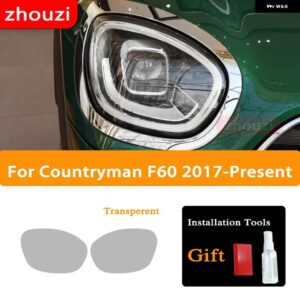 ミニクーパーカントリーマン F60 JCW ヘッドライト フィルム ヘッドランプ 修復クリア黒 TPU ステッ - Transparent
