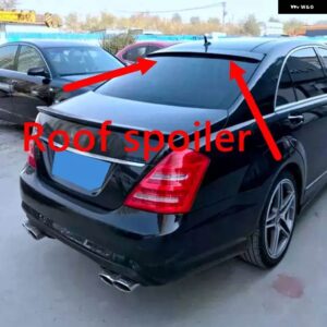 ベンツ S クラス W221 スポイラー 2006-2015 S65 ABS プラスチック未塗装色リアルーフスポイラーウイングトランク リップブーツカバー スタイリング - White5